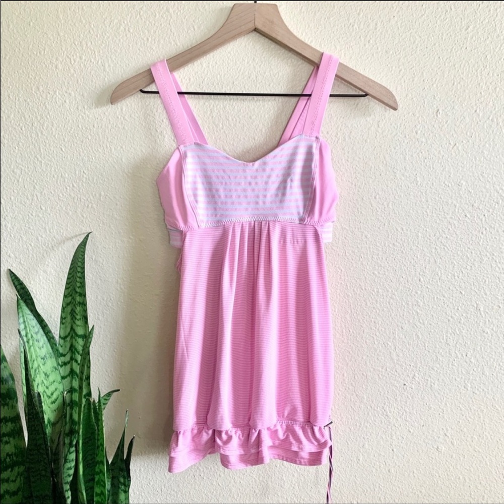 Lululemon Pink Pull String Tank Top